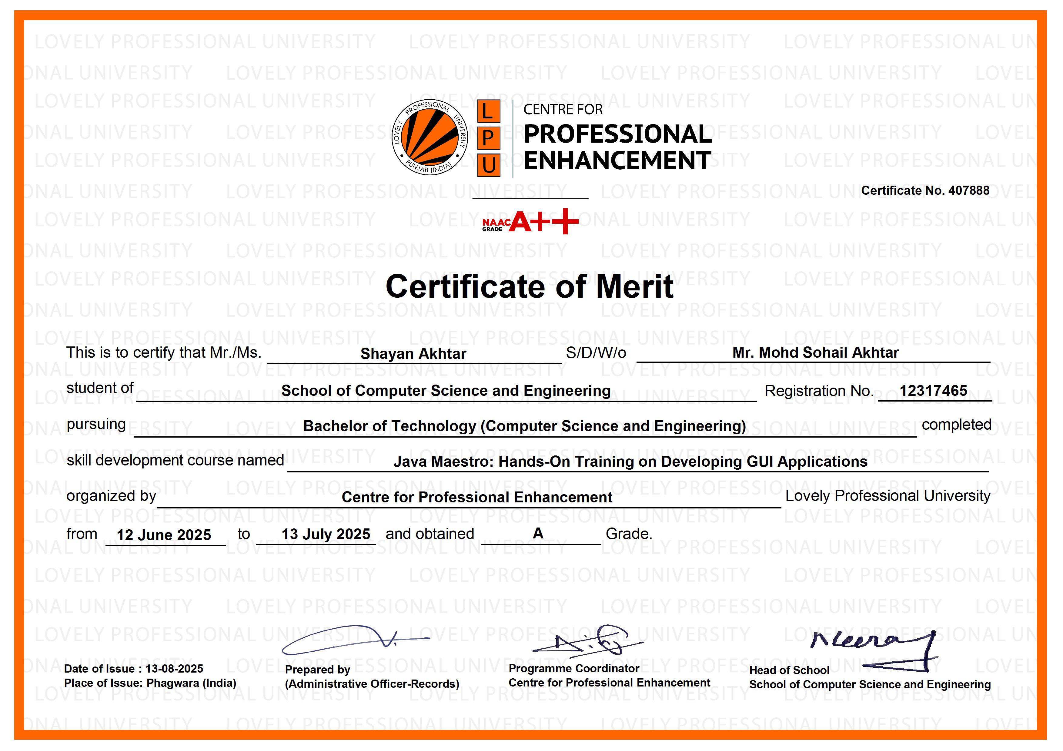 Certificate